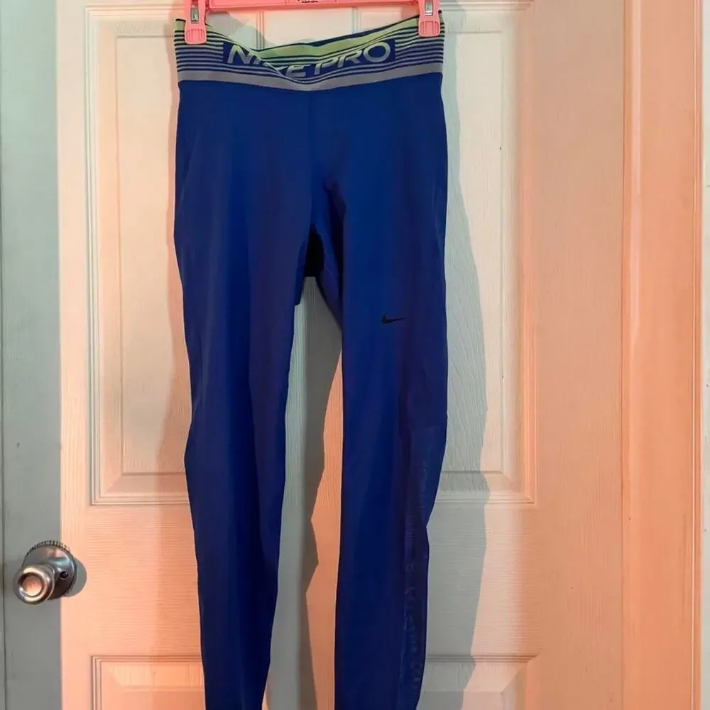 Nike pro blue leggings with
